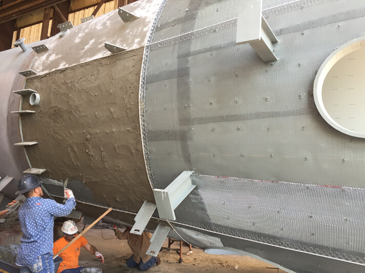 Stellar fireproofing applied to structural steel at a plant site — documented project 1