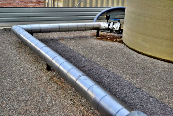 Stellar heat tracing installed on process piping at a plant site for flow assurance — documented project 3