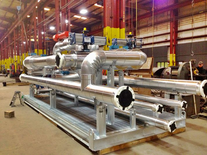Stellar insulation installed on process equipment at a plant site for freeze protection — documented project 1