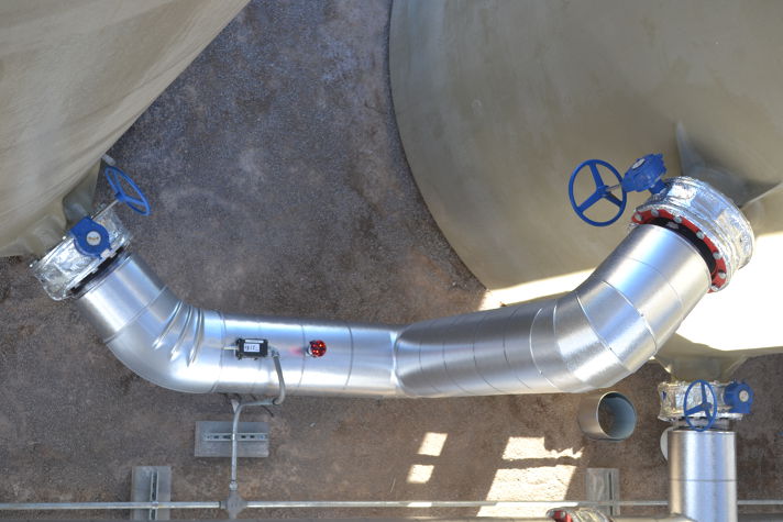 Stellar insulation installed on process equipment at a plant site for freeze protection — documented project 4