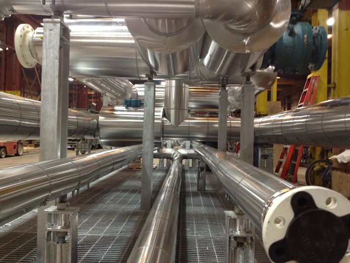 Stellar insulation installed on process equipment at a plant site for freeze protection — documented project 6