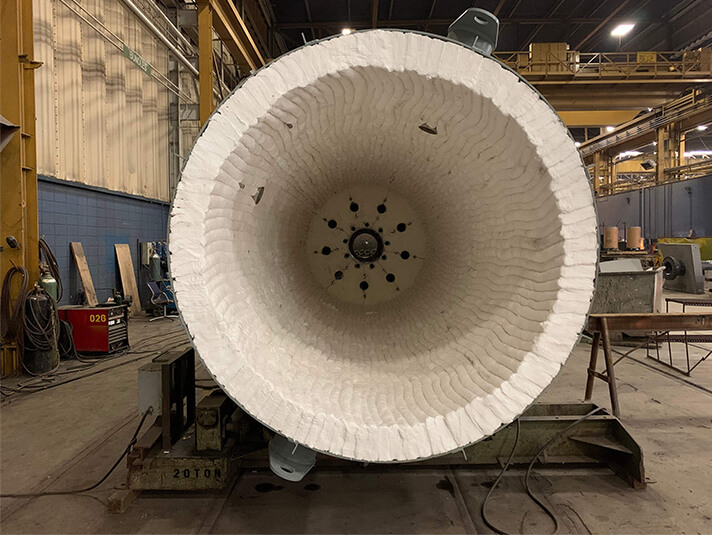 Stellar refractory lining installed in fired equipment at a plant site — documented project 9