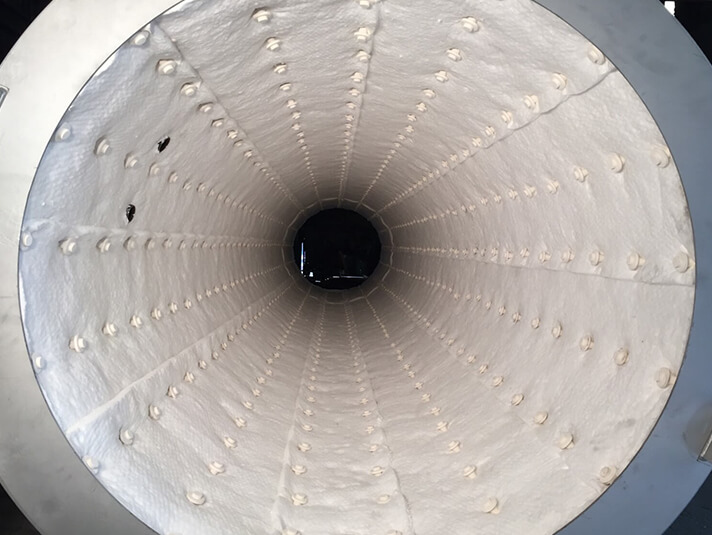 Stellar refractory lining installed in fired equipment at a plant site — documented project 10