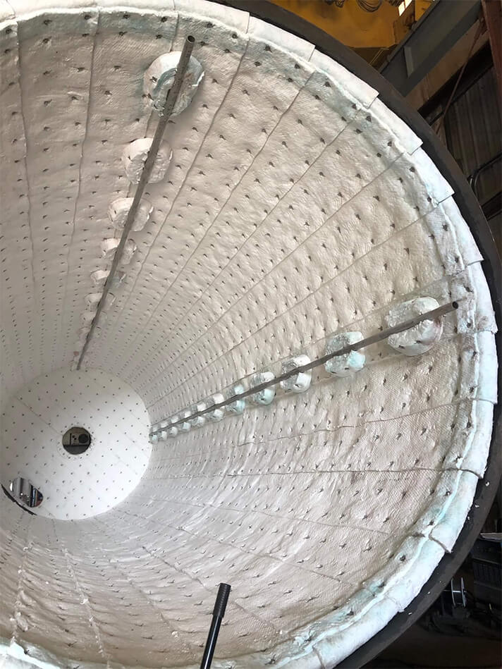 Stellar refractory lining installed in fired equipment at a plant site — documented project 11