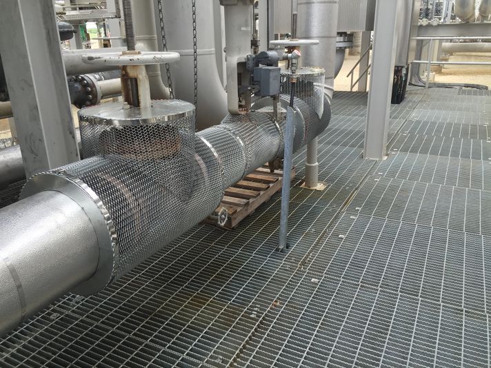 Stellar removable insulation covers fitted to valves and fittings at a plant site for expanded metal — documented project 2