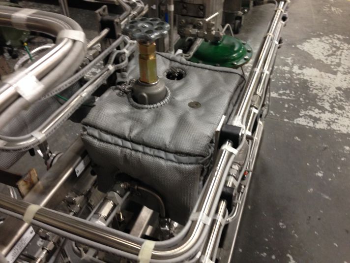 Stellar removable insulation covers fitted to valves and fittings at a plant site for process temperature control — documented project 4