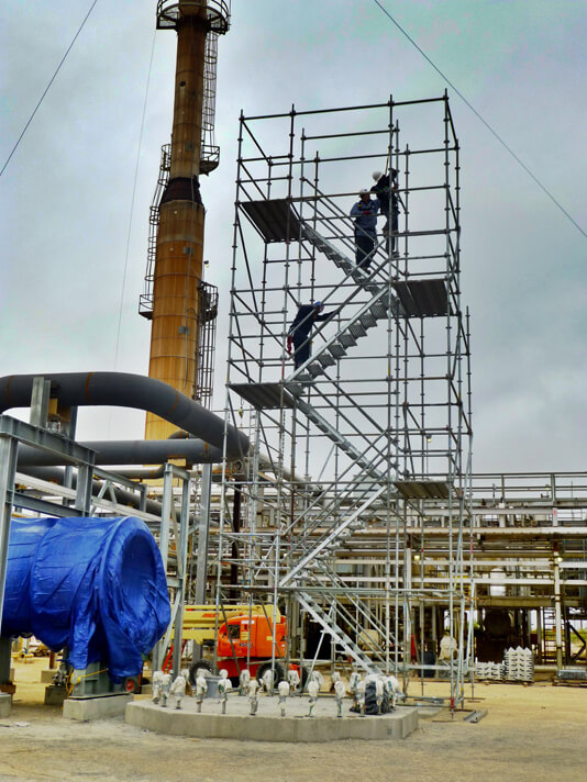 Stellar scaffolding erected for access to plant equipment — documented project 7
